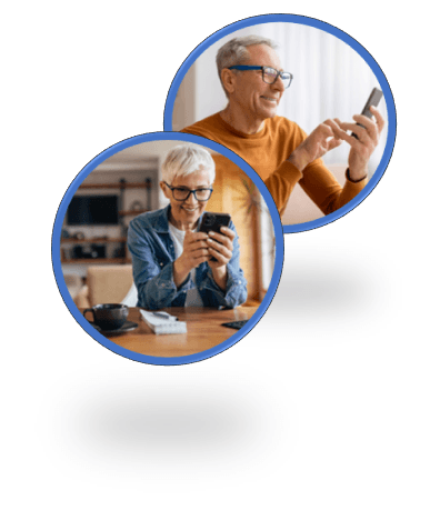 adults using their phones for auditory training