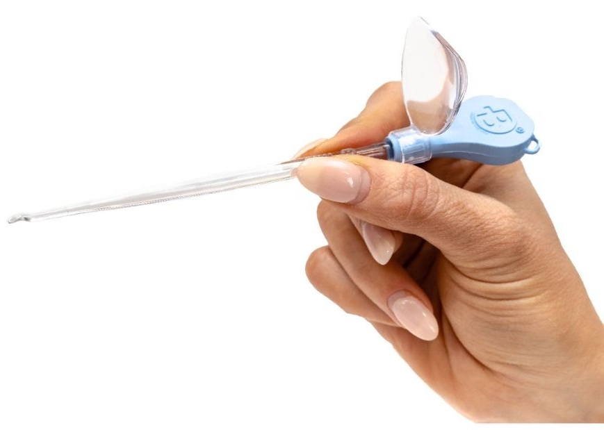 Lighted ear curette tool with loop tip and built-in LED light