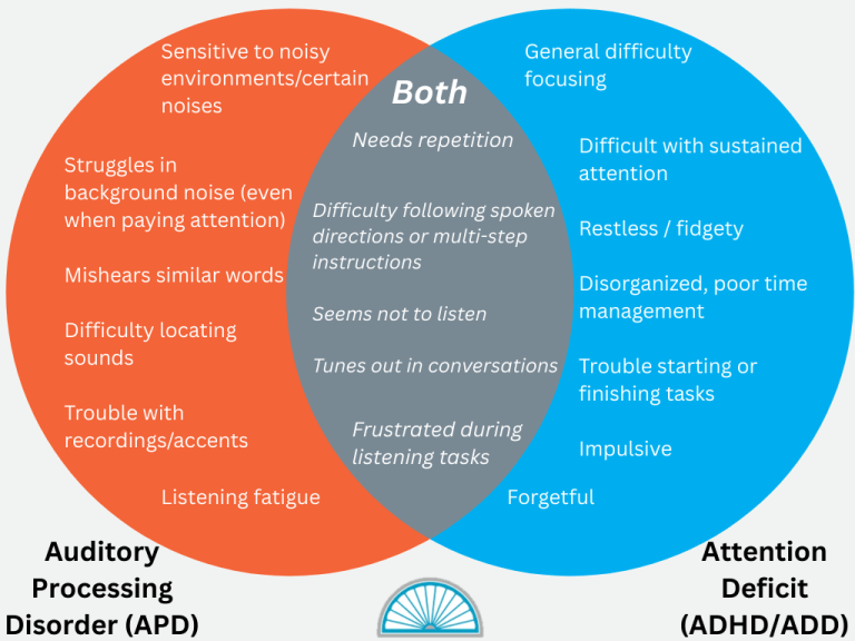 Auditory Processing Disorder common difficulties graphic
